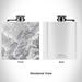 Rendered View of Denali National Park Map Engraving on 6oz Stainless Steel Flask in White