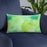 Custom Denali National Park Map Throw Pillow in Watercolor on Blue Colored Chair