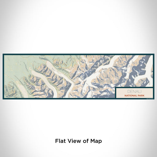 Flat View of Map Custom Denali National Park Map Enamel Mug in Woodblock