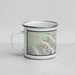 Left View Custom Denali National Park Map Enamel Mug in Woodblock