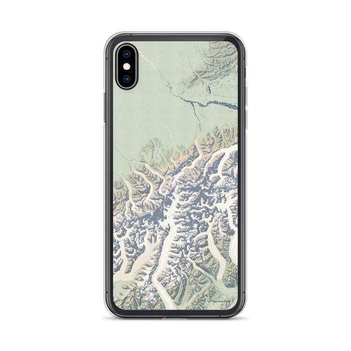 Custom Denali National Park Map Phone Case in Woodblock