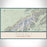 Denali National Park Map Print Landscape Orientation in Woodblock Style With Shaded Background