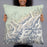 Person holding 22x22 Custom Denali National Park Map Throw Pillow in Woodblock