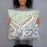 Person holding 18x18 Custom Denali National Park Map Throw Pillow in Woodblock