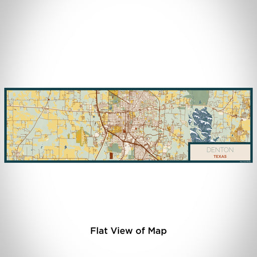 Flat View of Map Custom Denton Texas Map Enamel Mug in Woodblock