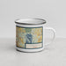 Right View Custom Denton Texas Map Enamel Mug in Woodblock