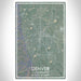 Denver Colorado Map Print Portrait Orientation in Afternoon Style With Shaded Background
