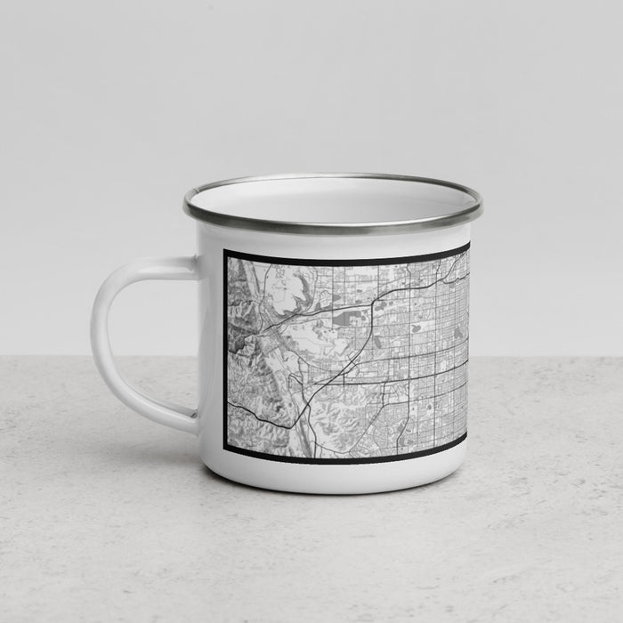 Left View Custom Denver Colorado Map Enamel Mug in Classic