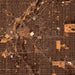 Denver Colorado Map Print in Ember Style Zoomed In Close Up Showing Details