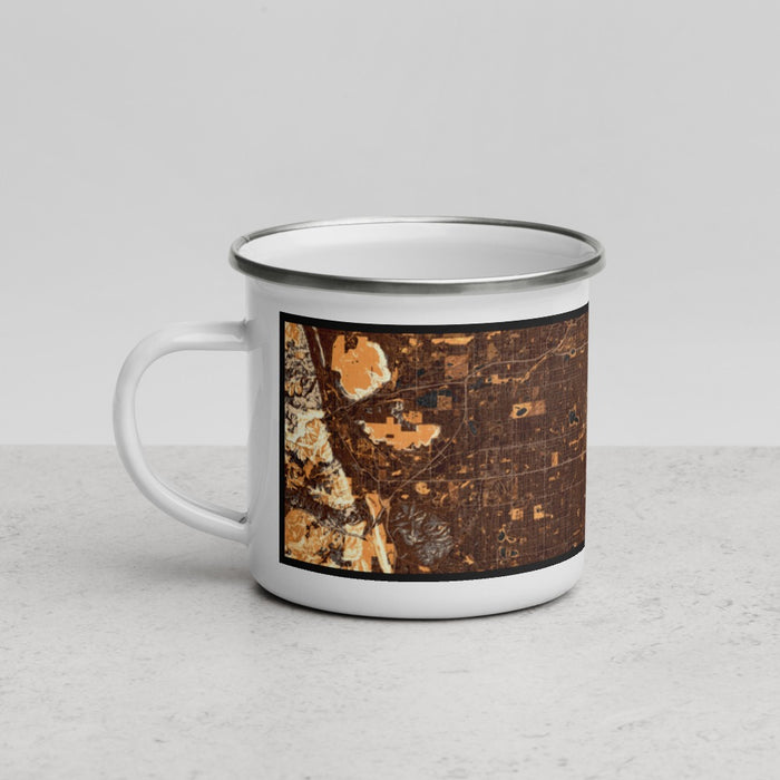 Left View Custom Denver Colorado Map Enamel Mug in Ember