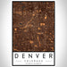 Denver Colorado Map Print Portrait Orientation in Ember Style With Shaded Background