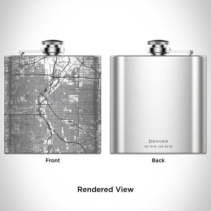 Rendered View of Denver Colorado Map Engraving on undefined