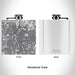 Rendered View of Denver Colorado Map Engraving on 6oz Stainless Steel Flask in White