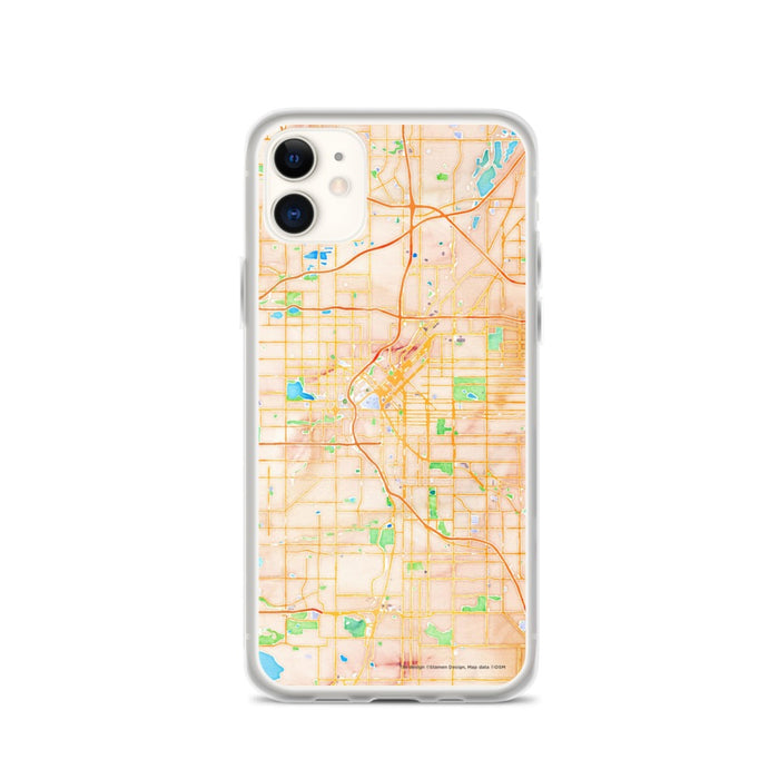 Custom Denver Colorado Map Phone Case in Watercolor