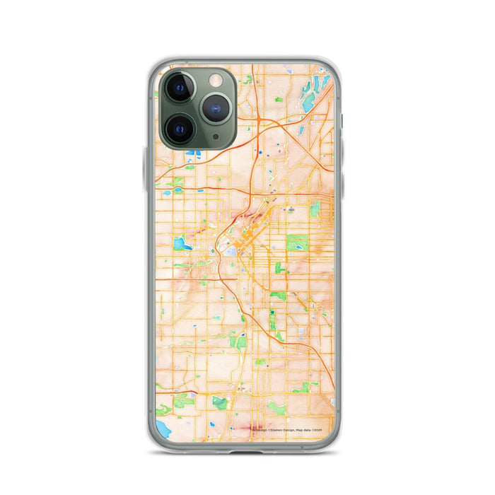 Custom Denver Colorado Map Phone Case in Watercolor