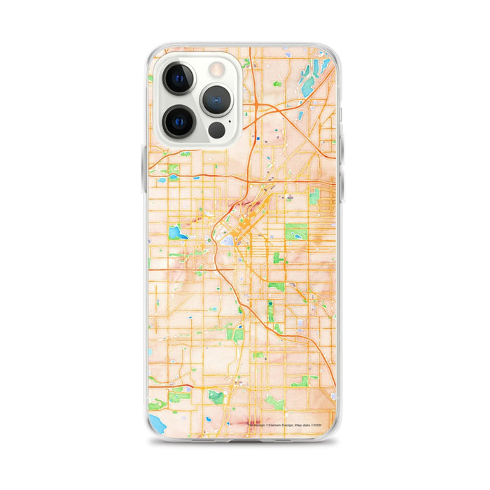Custom Denver Colorado Map iPhone 12 Pro Max Phone Case in Watercolor
