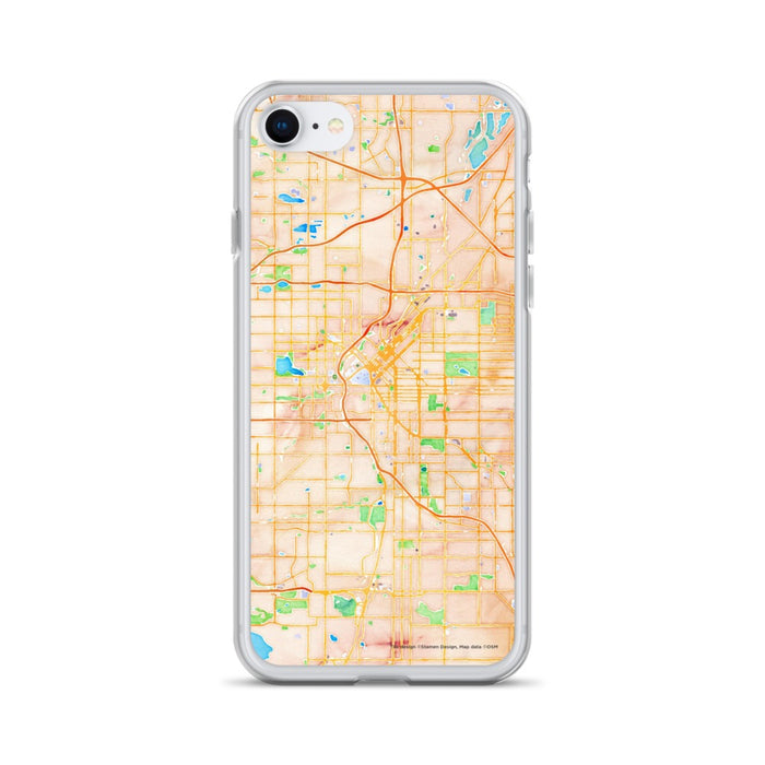 Custom Denver Colorado Map iPhone SE Phone Case in Watercolor