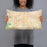 Person holding 20x12 Custom Denver Colorado Map Throw Pillow in Watercolor