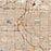Denver Colorado Map Print in Woodblock Style Zoomed In Close Up Showing Details