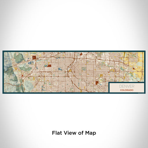 Flat View of Map Custom Denver Colorado Map Enamel Mug in Woodblock