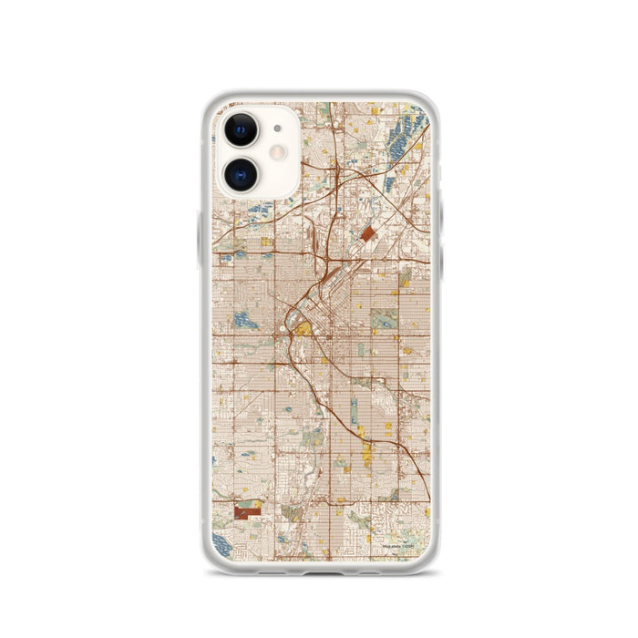 Custom Denver Colorado Map Phone Case in Woodblock