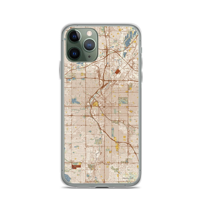 Custom Denver Colorado Map Phone Case in Woodblock