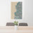 24x36 Depoe Bay Oregon Map Print Portrait Orientation in Afternoon Style Behind 2 Chairs Table and Potted Plant