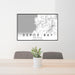 24x36 Depoe Bay Oregon Map Print Lanscape Orientation in Classic Style Behind 2 Chairs Table and Potted Plant