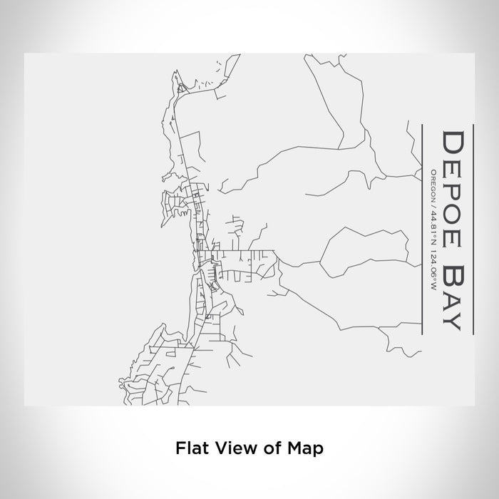 Rendered View of Depoe Bay Oregon Map Engraving on 20oz Stainless Steel Insulated Bottle with Bamboo Top in White