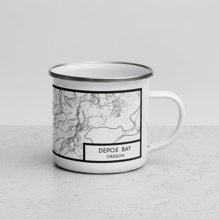 Right View Custom Depoe Bay Oregon Map Enamel Mug in Classic