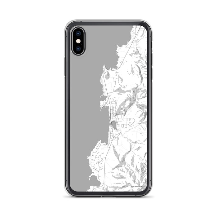 Custom iPhone XS Max Depoe Bay Oregon Map Phone Case in Classic