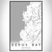 Depoe Bay Oregon Map Print Portrait Orientation in Classic Style With Shaded Background