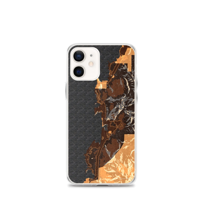 Custom iPhone 12 mini Depoe Bay Oregon Map Phone Case in Ember