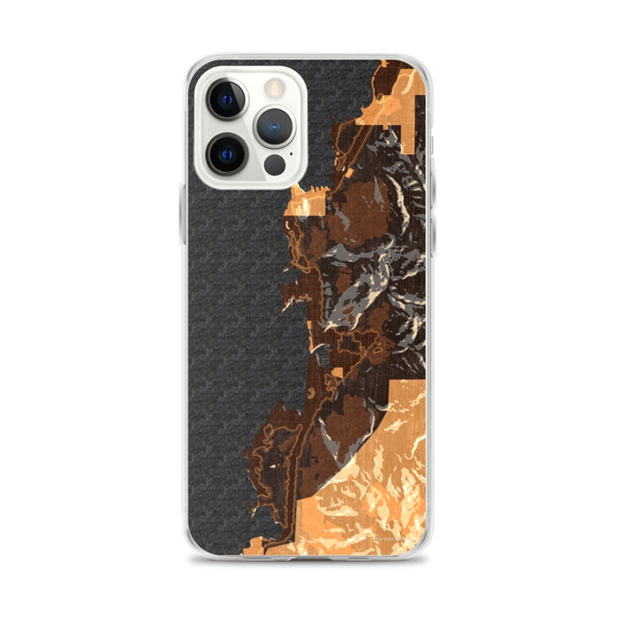 Custom iPhone 12 Pro Max Depoe Bay Oregon Map Phone Case in Ember