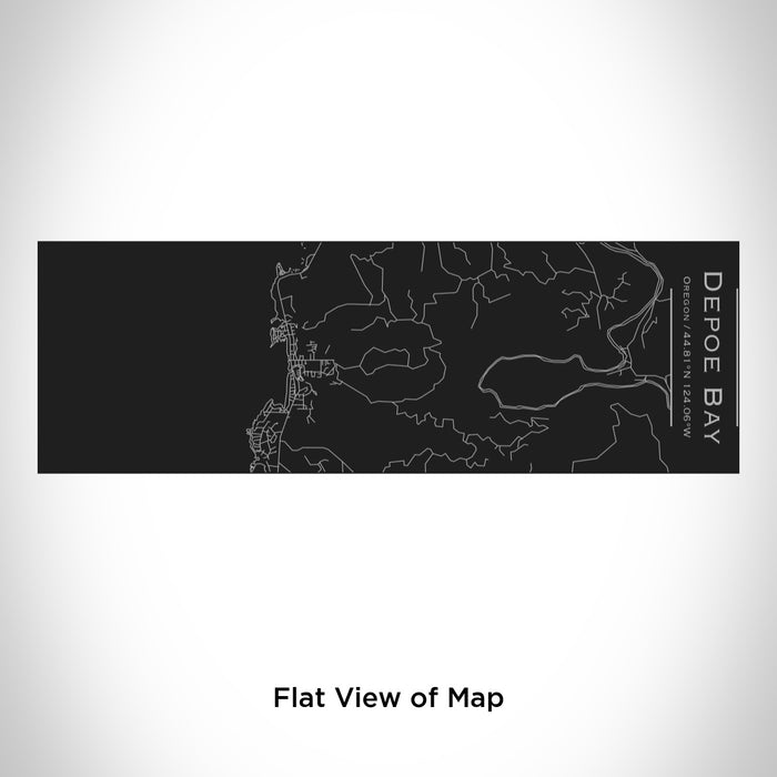 Rendered View of Depoe Bay Oregon Map Engraving on 10oz Stainless Steel Insulated Cup with Sliding Lid in Black