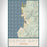 Depoe Bay Oregon Map Print Portrait Orientation in Woodblock Style With Shaded Background
