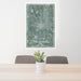 24x36 Des Moines Iowa Map Print Portrait Orientation in Afternoon Style Behind 2 Chairs Table and Potted Plant