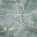 Des Moines Iowa Map Print in Afternoon Style Zoomed In Close Up Showing Details