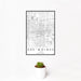 12x18 Des Moines Iowa Map Print Portrait Orientation in Classic Style With Small Cactus Plant in White Planter