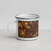 Left View Custom Des Moines Iowa Map Enamel Mug in Ember