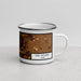 Right View Custom Des Moines Iowa Map Enamel Mug in Ember