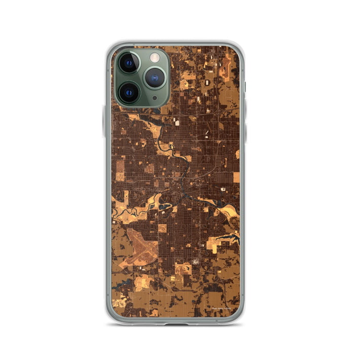 Custom Des Moines Iowa Map Phone Case in Ember