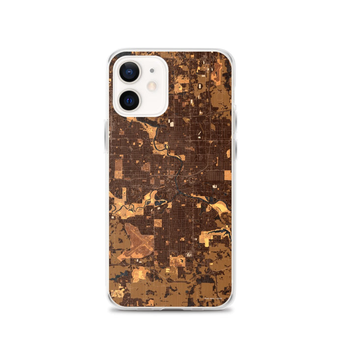 Custom Des Moines Iowa Map iPhone 12 Phone Case in Ember