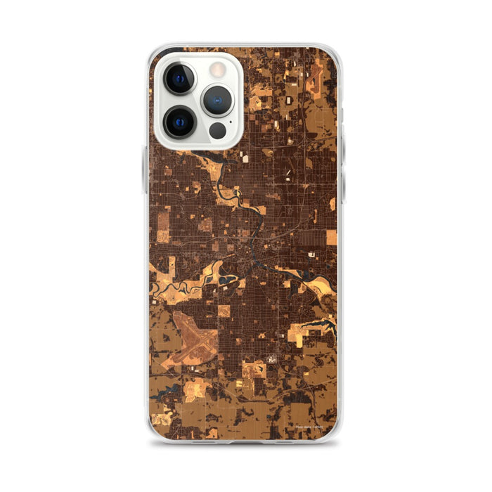 Custom Des Moines Iowa Map iPhone 12 Pro Max Phone Case in Ember