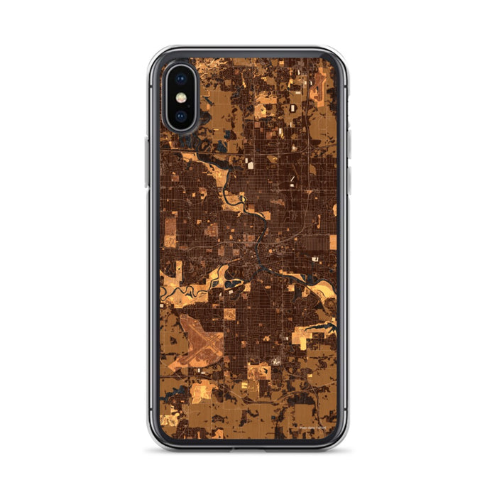 Custom Des Moines Iowa Map Phone Case in Ember