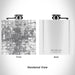 Rendered View of Des Moines Iowa Map Engraving on 6oz Stainless Steel Flask in White