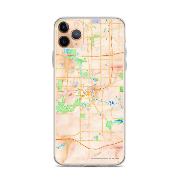 Custom Des Moines Iowa Map Phone Case in Watercolor