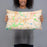 Person holding 20x12 Custom Des Moines Iowa Map Throw Pillow in Watercolor