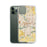 Custom Des Moines Iowa Map Phone Case in Woodblock on Table with Laptop and Plant