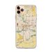 Custom Des Moines Iowa Map Phone Case in Woodblock